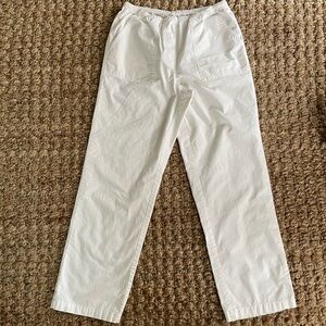 L.L.Bean Sunwashed Canvas Pants Women’s Small High-Rise Straight Leg Cotton